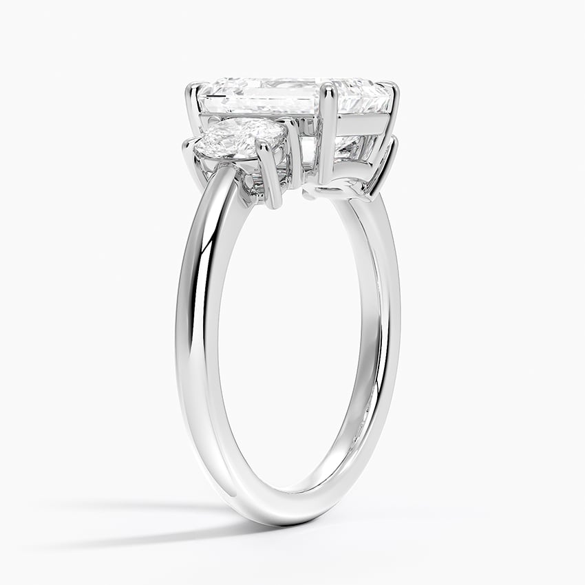 Platinum Faye Elongated Cushion Three Stone Diamond Ring