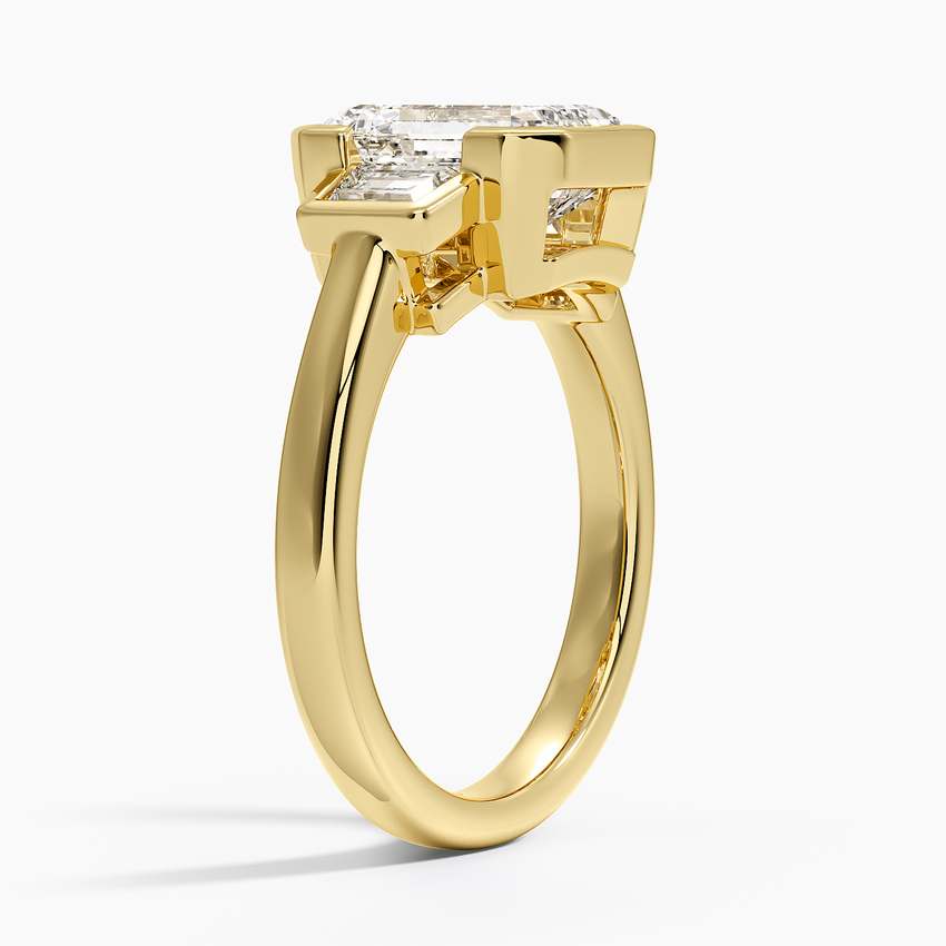 Seamless Trapezoid Three Stone Diamond Ring