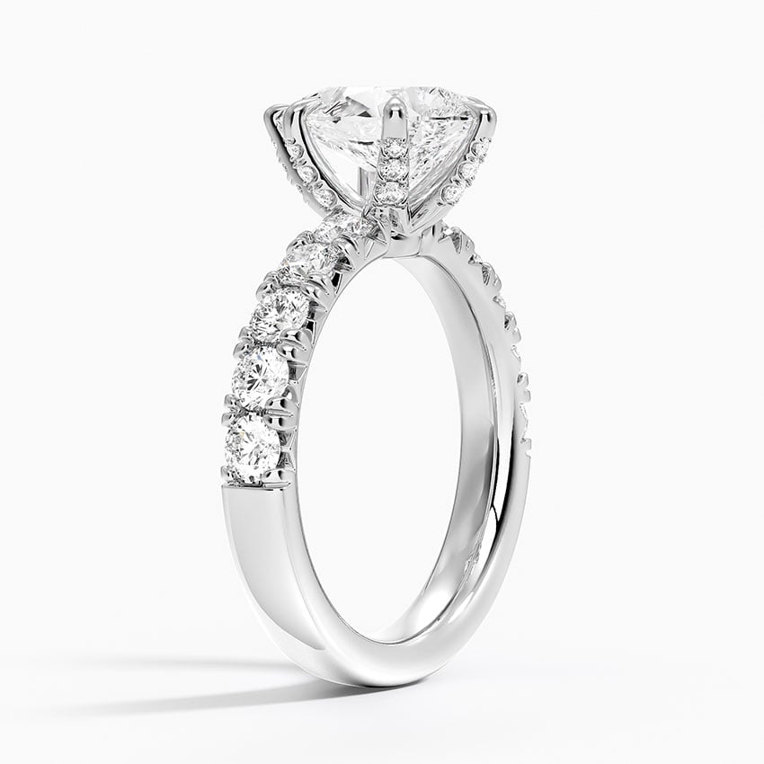 Luxe French Pave Diamond Engagement Ring