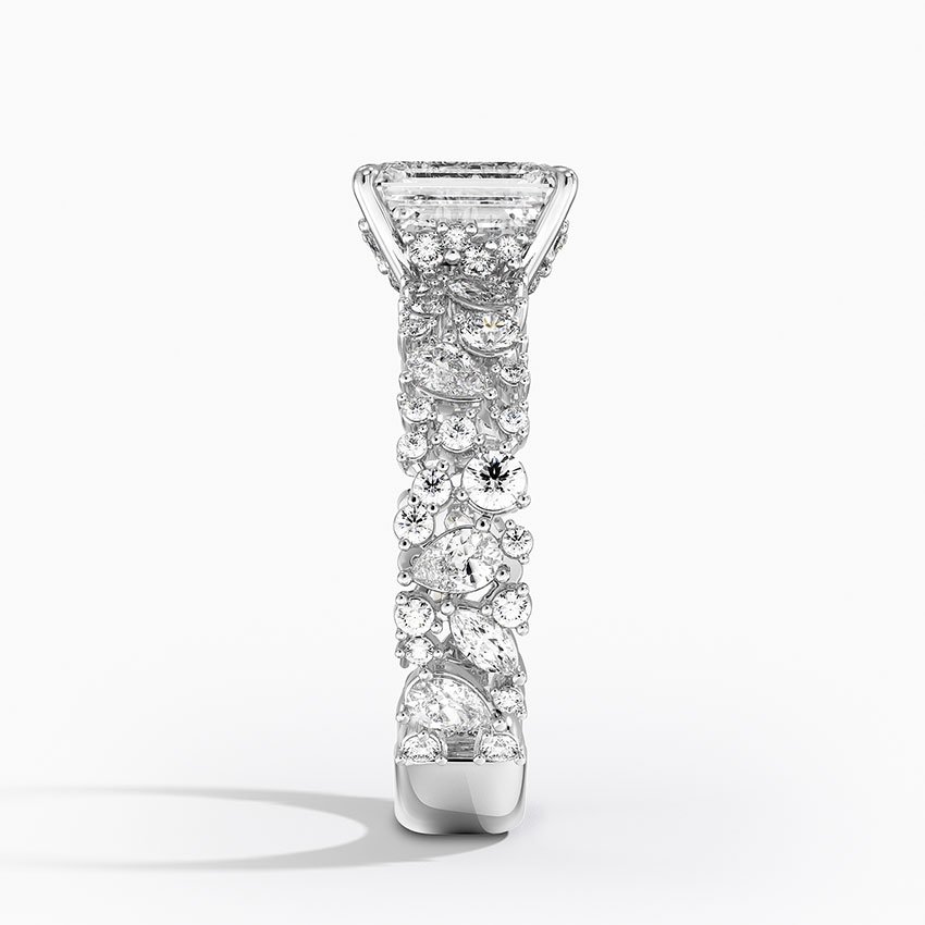 Aquamarine Glacé Diamond Ring in 18K White Gold
