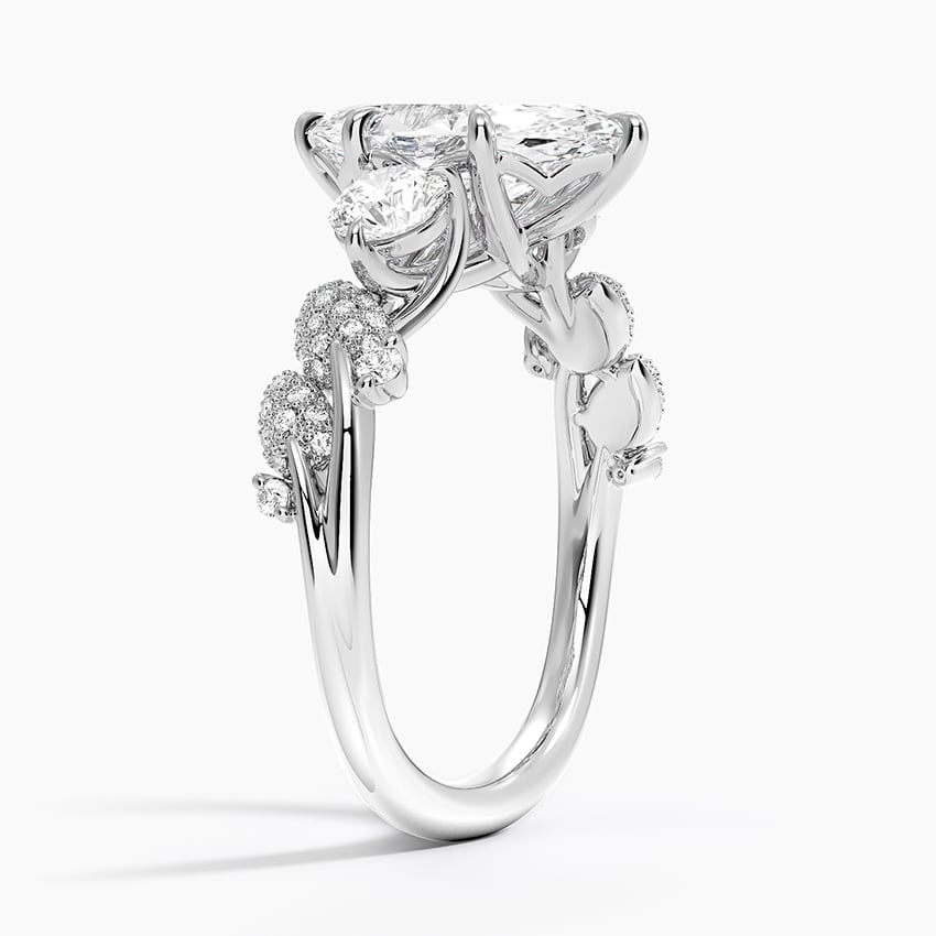 Platinum Canopy Three Stone Diamond Ring