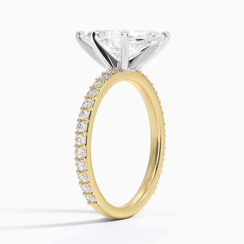 18K Yellow Gold Petite Shared Prong Three-Quarter Coverage Diamond Ring (1/3 ct. tw.)