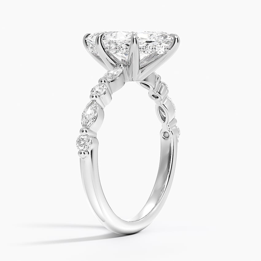 18K White Gold Versailles Hidden Halo Diamond Ring