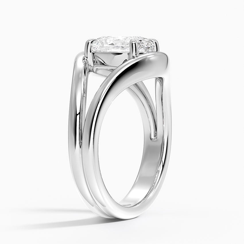 14K White Gold Frame Solitaire Ring