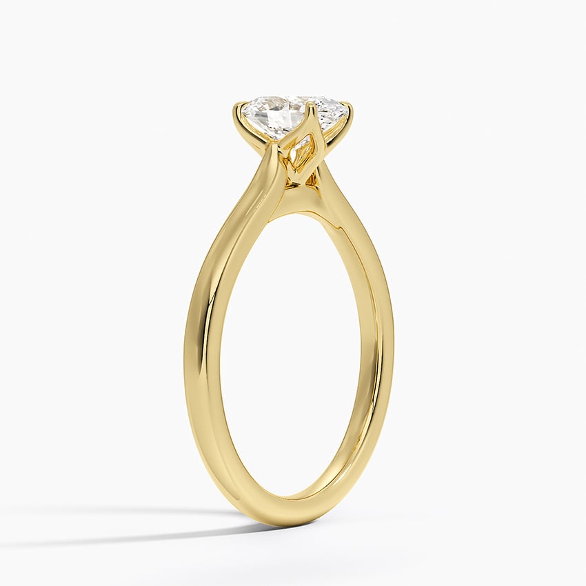 18KY Aquamarine Elodie Cathedral Solitaire Ring, large top view