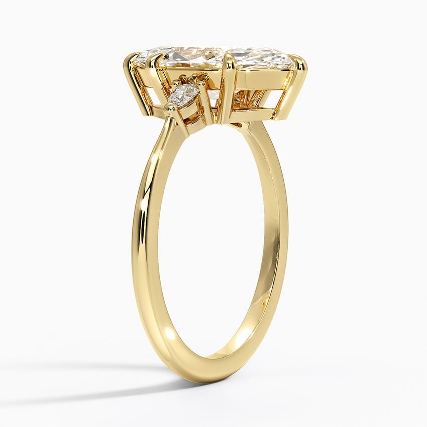 Pear Side Stone Engagement Ring - Aria Three Stone Diamond Ring