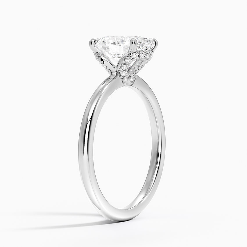 18K White Gold Hidden Heart Diamond Ring