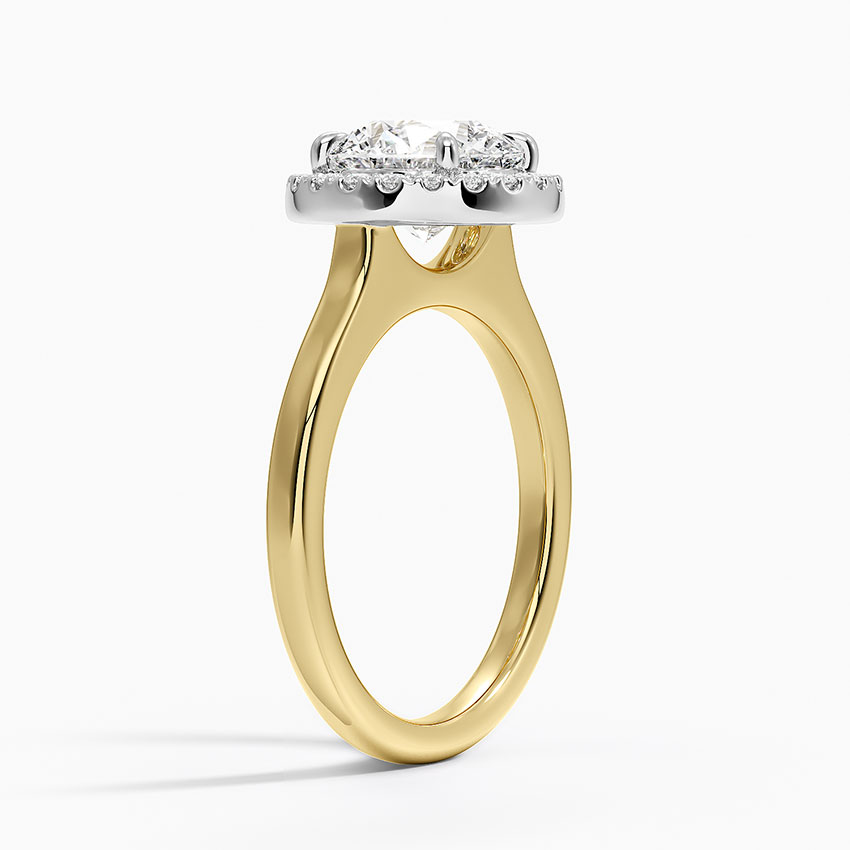 Julia Mixed Metal Halo Diamond Ring