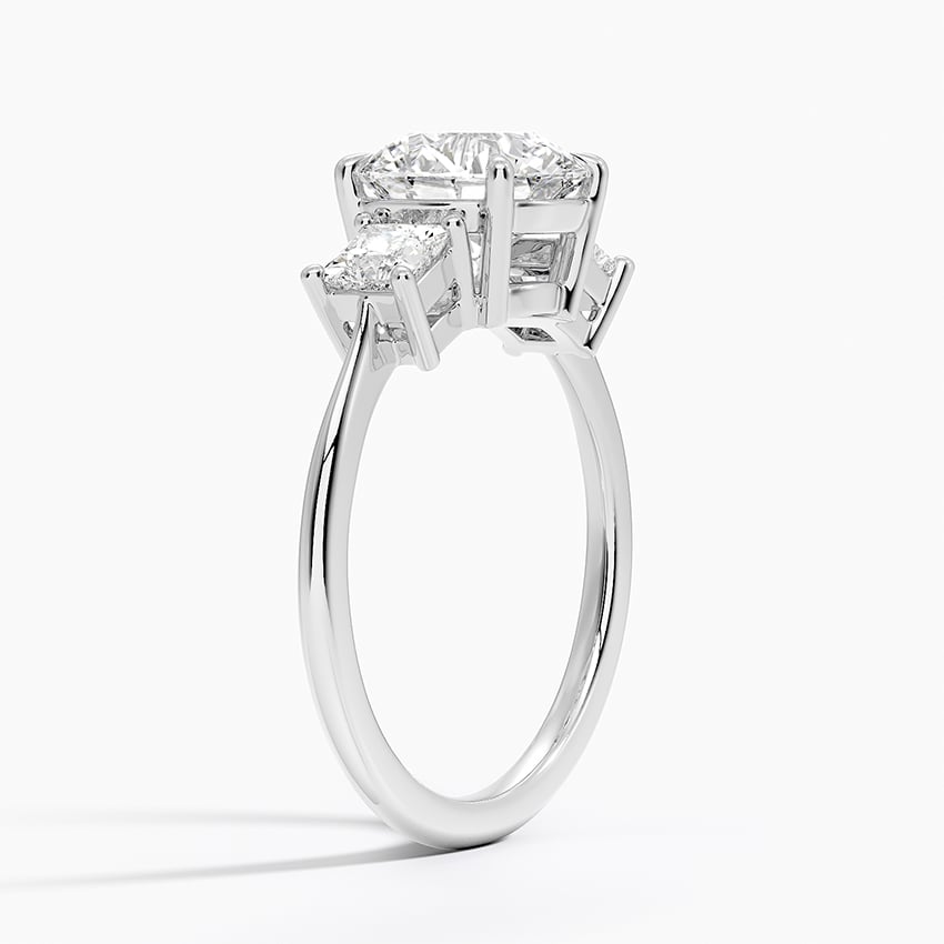 Platinum Princess Cut Three Stone Diamond Ring