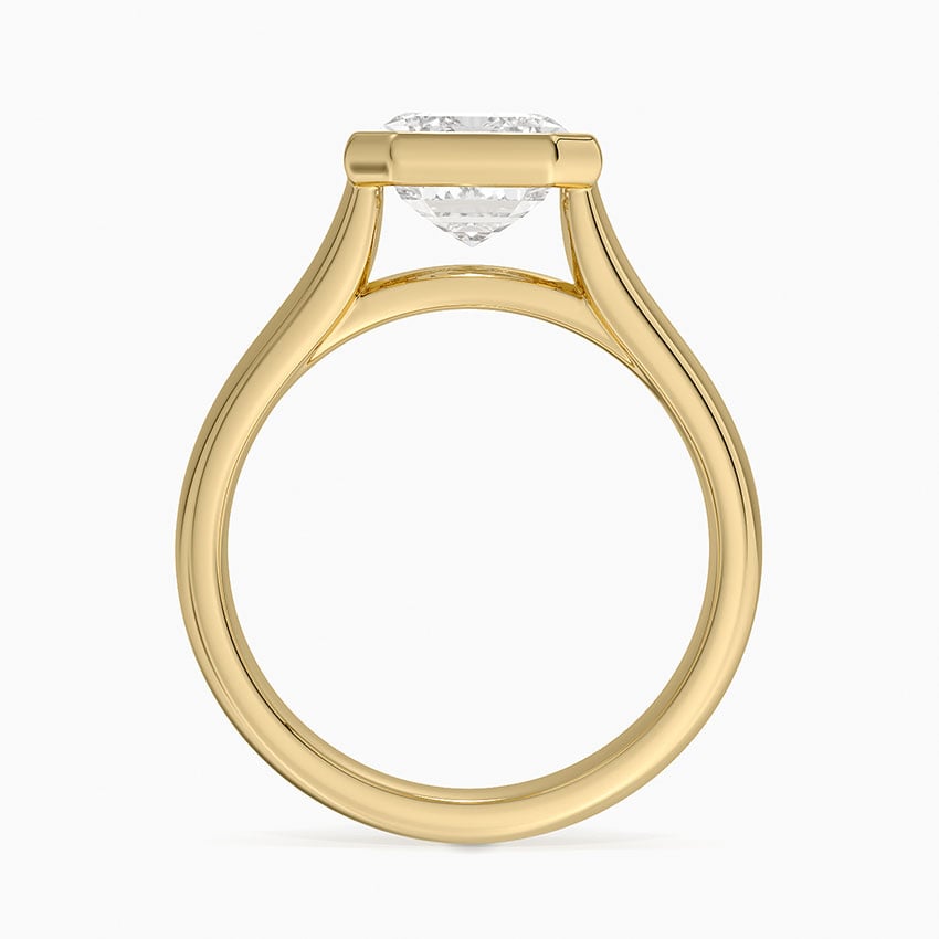 18K Yellow Gold Luna 4mm Bezel Ring, large side view