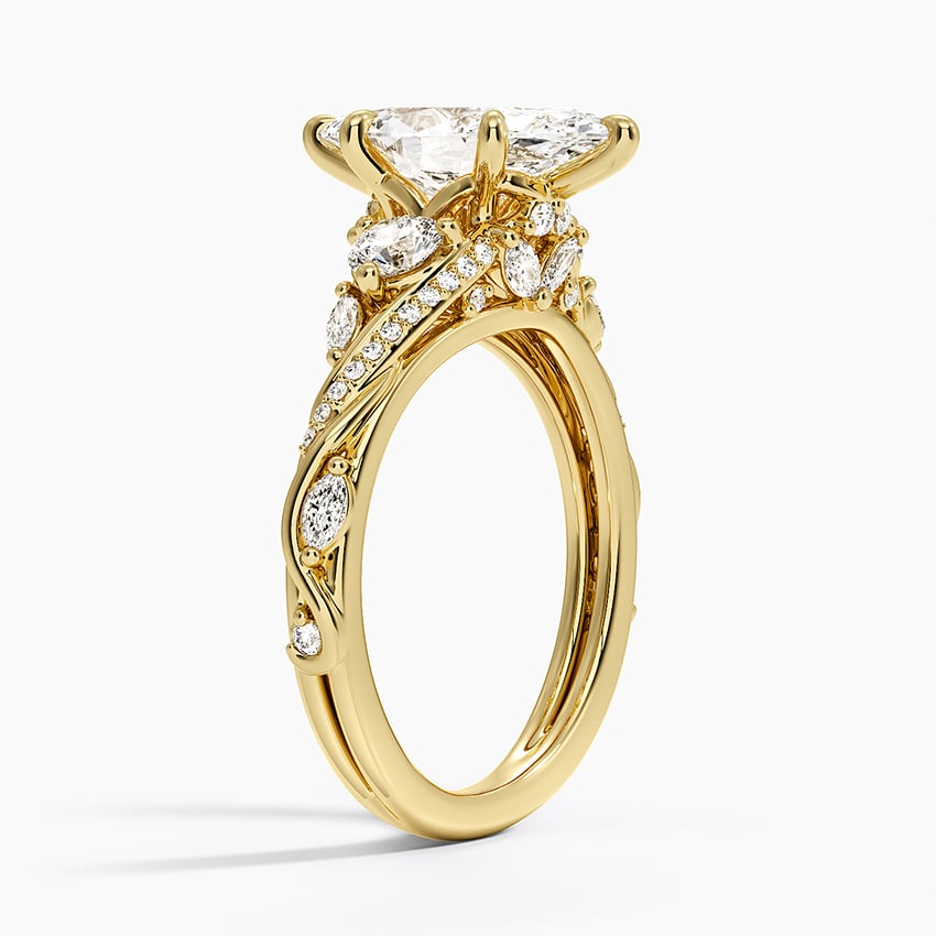 Begonia Vine Three Stone Diamond Ring