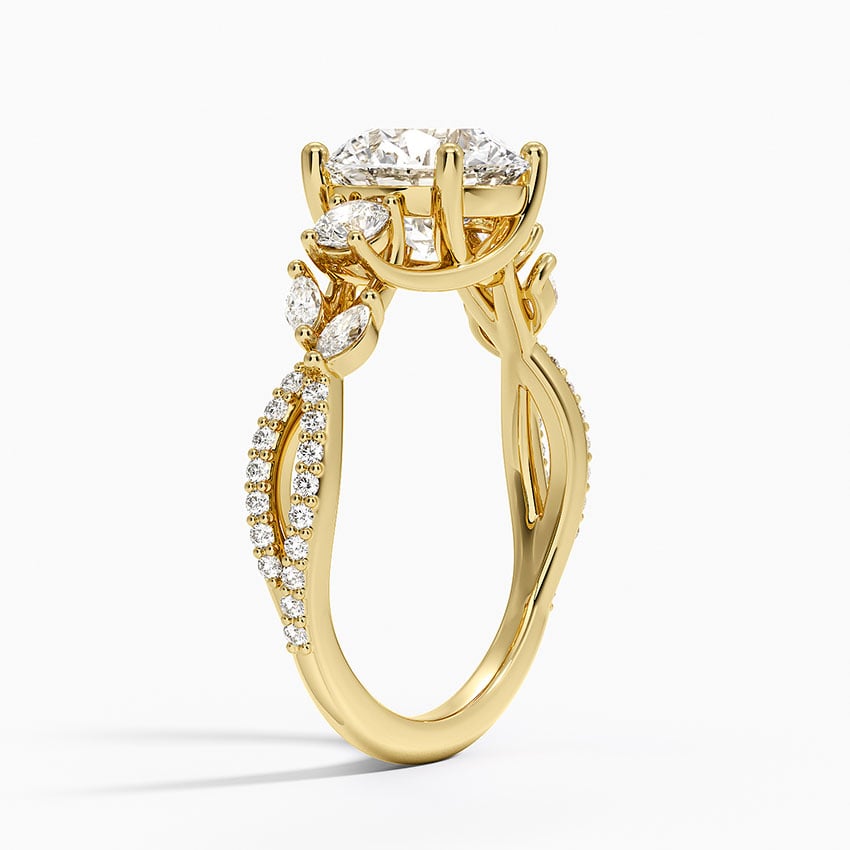 18K Yellow Gold Luxe Willow Three Stone Diamond Ring (1/2 ct. tw.)