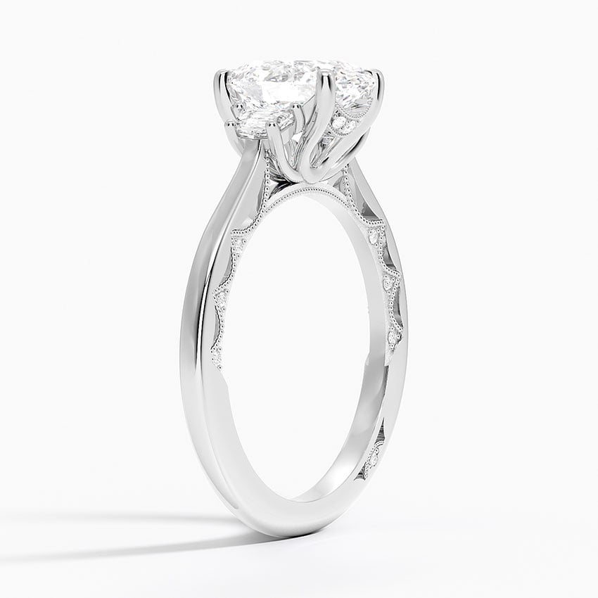 Tacori Lunetta Crescent Three Stone Diamond Ring