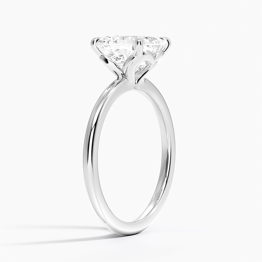18K White Gold Hidden Heart Solitaire Ring