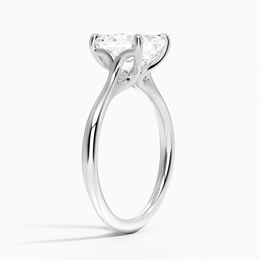 18K White Gold Freesia Cathedral Solitaire Ring