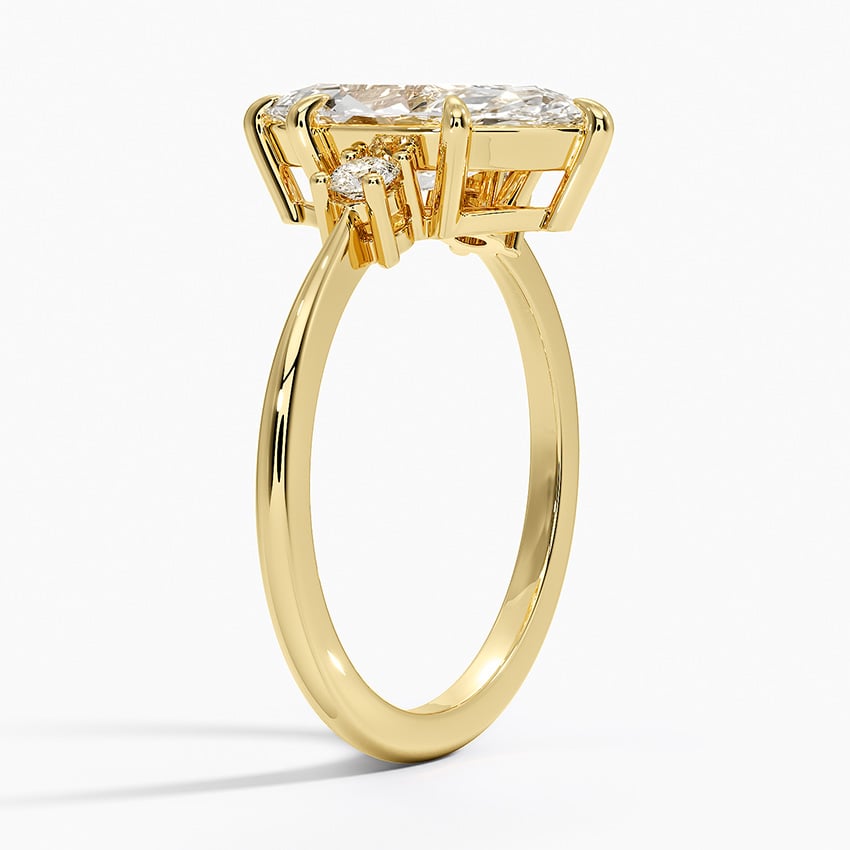 18K Yellow Gold Petite Selene Three Stone Diamond Ring (1/10 ct. tw.)