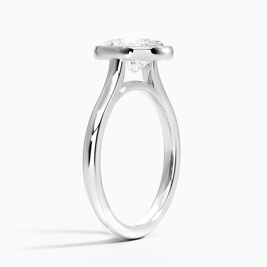 18K White Gold Luna 2mm Bezel Ring