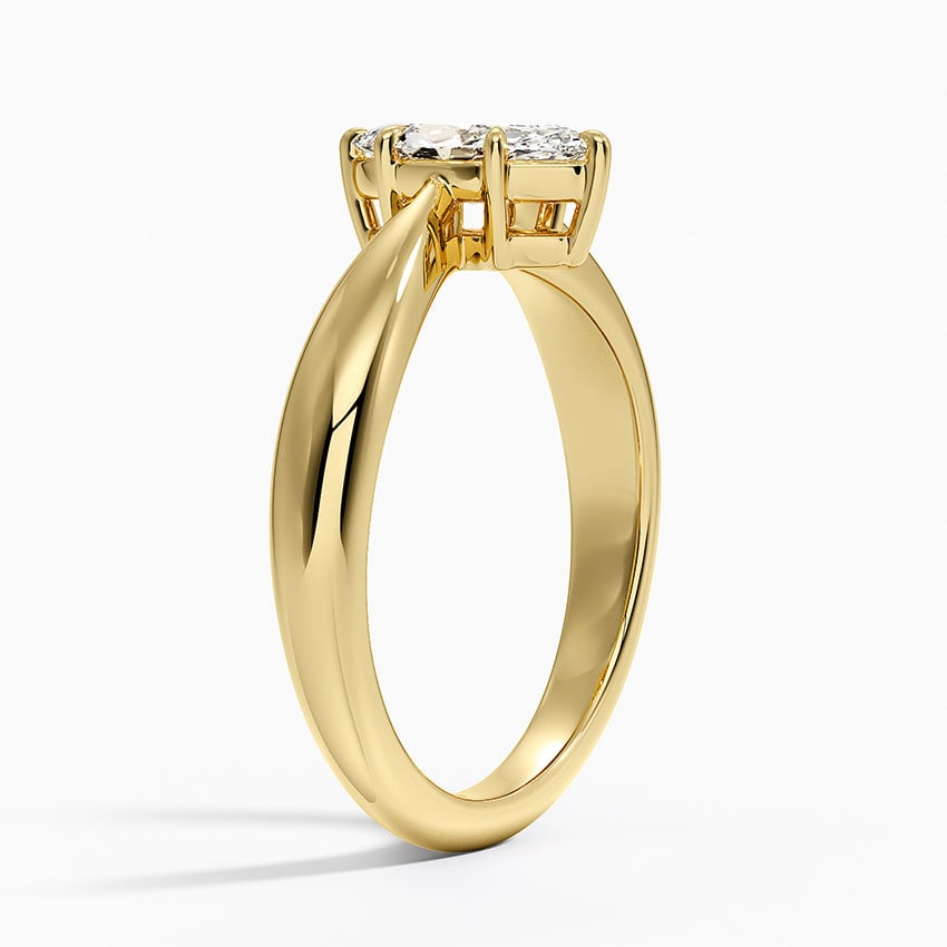 Thea Tapered Solitaire Diamond Ring in 18K Yellow Gold