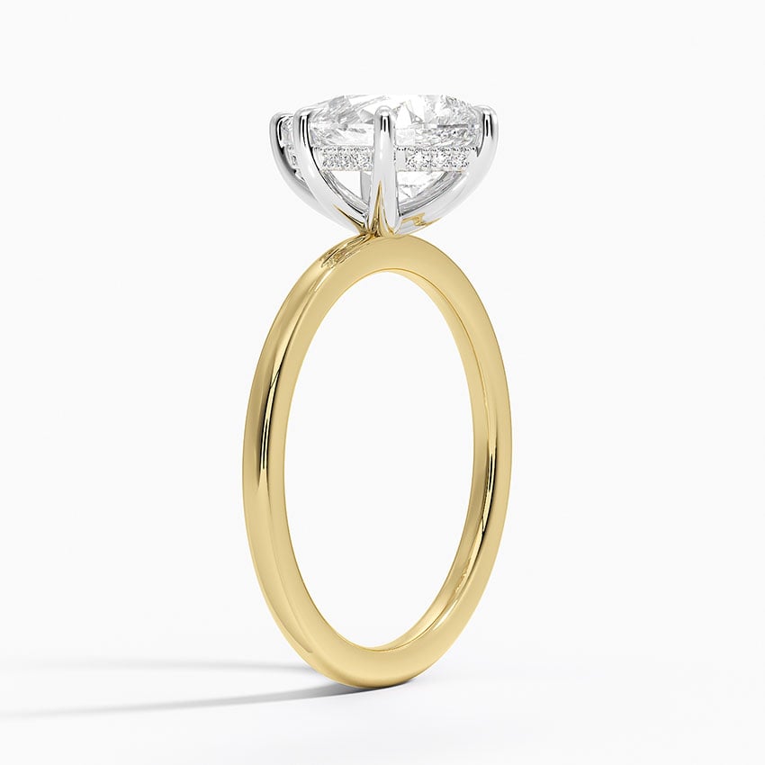 Adorned Mixed Metal Ring - Mixed Metal Engagement Ring