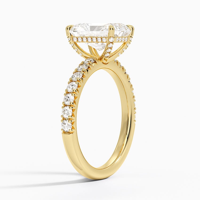 18K Yellow Gold Olympia Half Coverage Diamond Ring