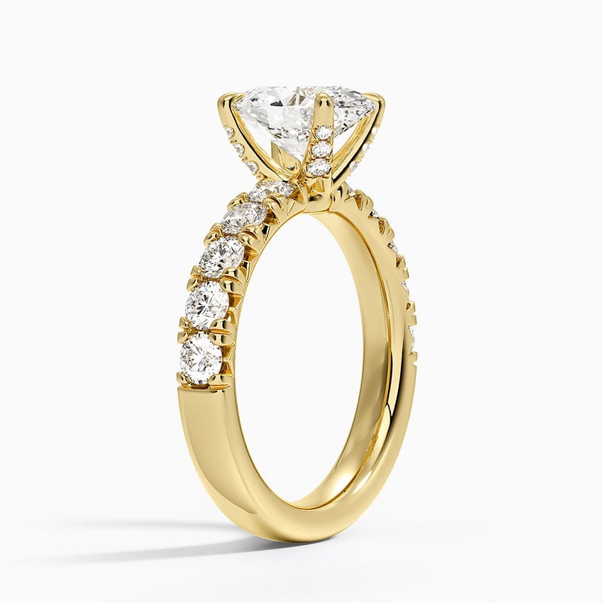 18K Yellow Gold Ellora Half Coverage Diamond Ring