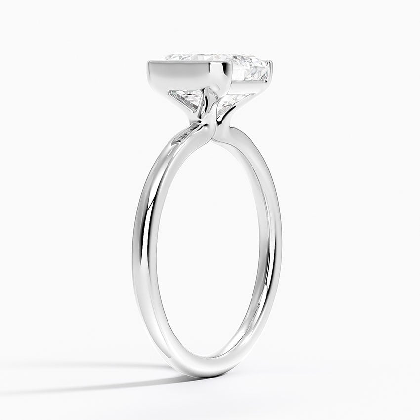 18K White Gold Annika Half Bezel Solitaire Ring