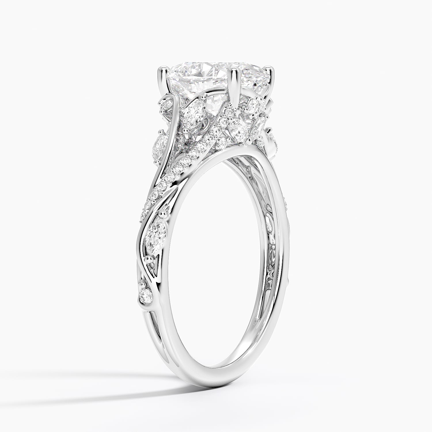 14K White Gold Begonia Vine Diamond Ring (1/2 ct. tw.)