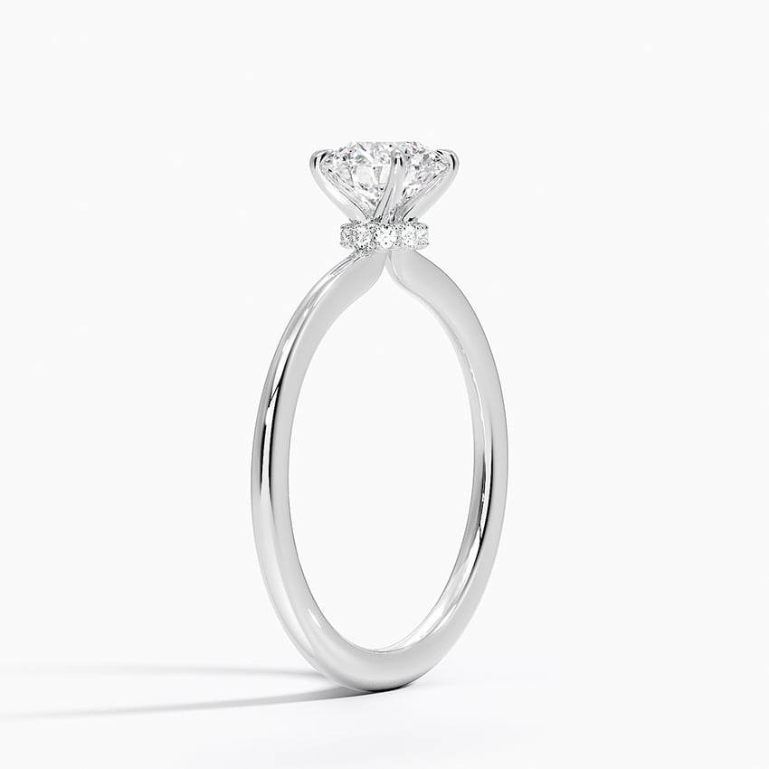 PT Aquamarine Petite Secret Halo Diamond Ring, large top view
