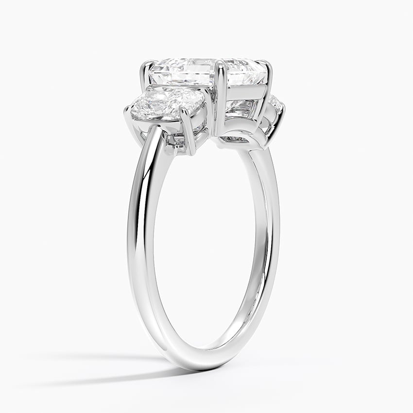 18K White Gold Luxe Faye Elongated Cushion Three Stone Diamond Ring (1 ct. tw.)