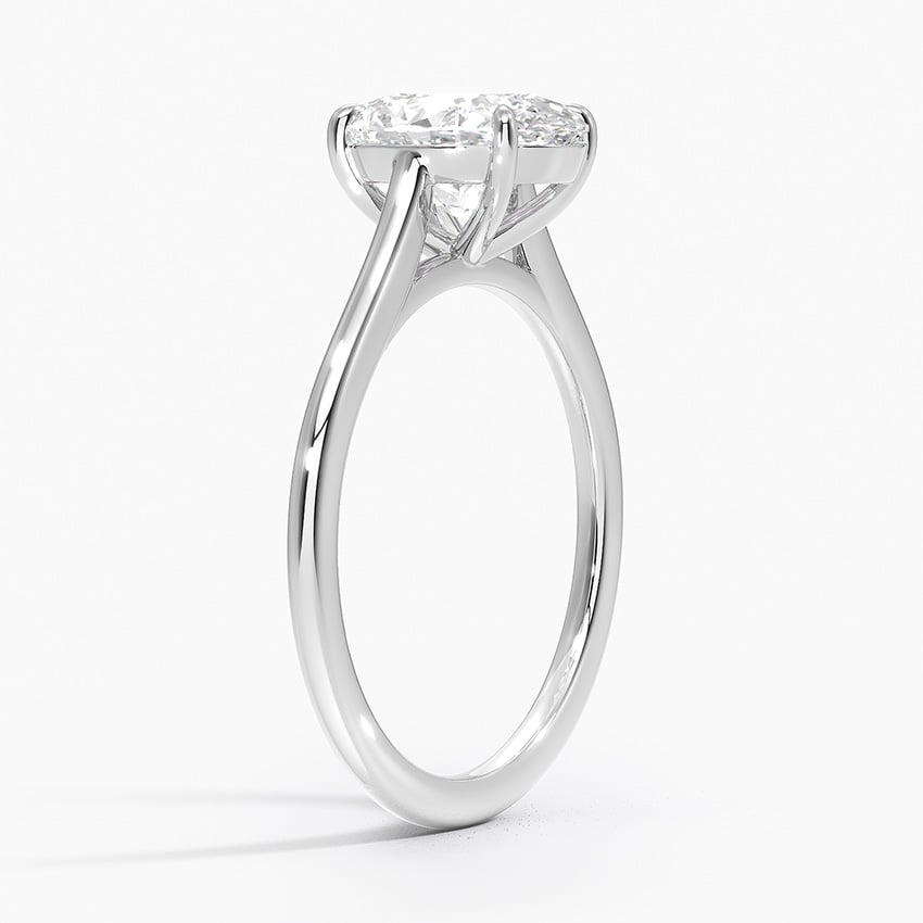 18K White Gold 1.4mm Provence Solitaire Ring