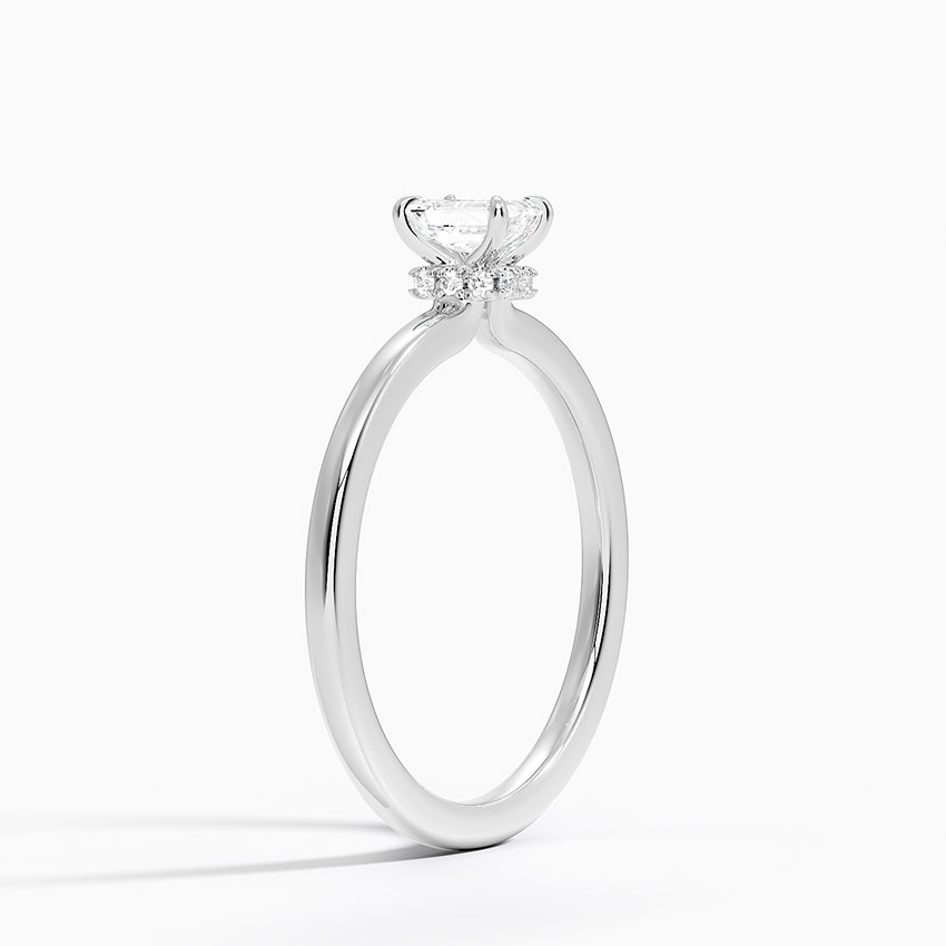 18K White Gold Secret Halo Diamond Ring