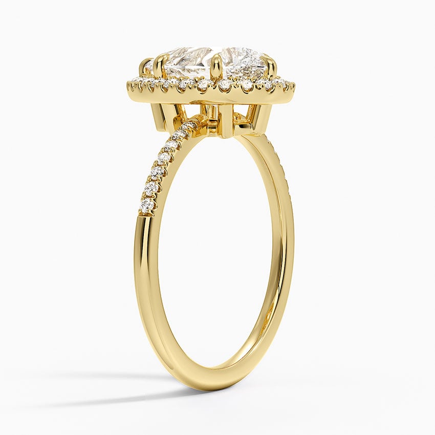 14K Yellow Gold Cambria Halo Diamond Ring