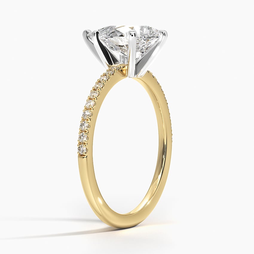 18K Yellow Gold Ballad Half Coverage Diamond Ring (1/8 ct. tw.)