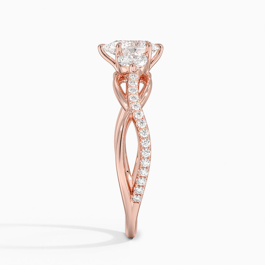 14K Rose Gold Garland Diamond Ring