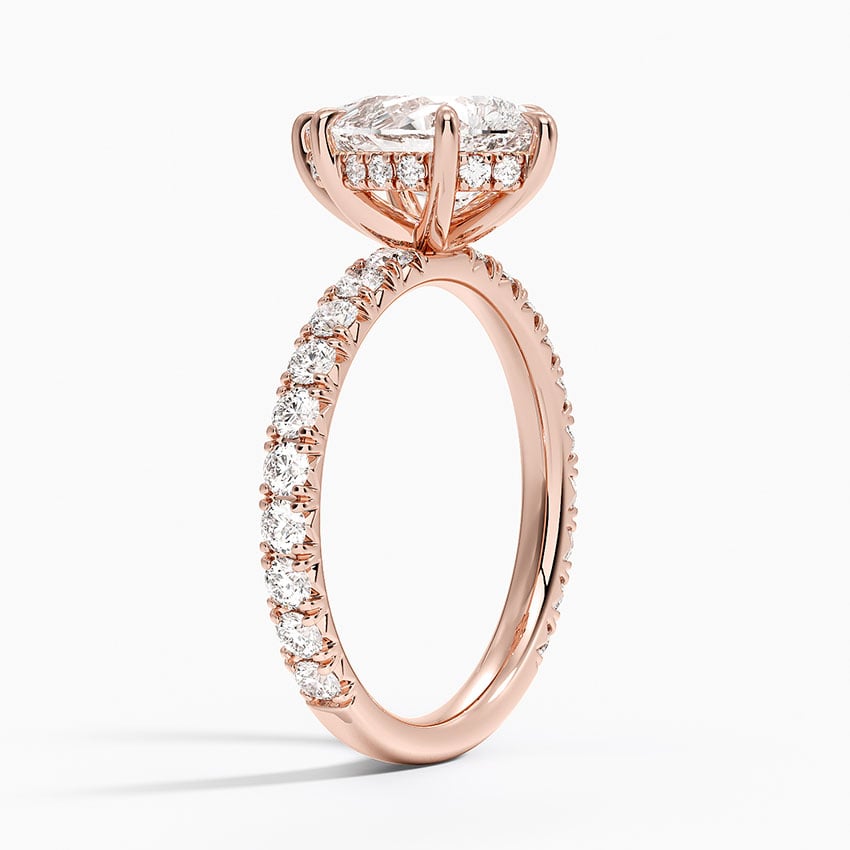 14K Rose Gold Perfect Fit French Pavé Diamond Ring