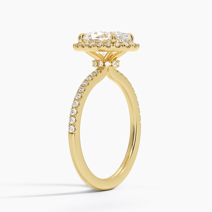 18K Yellow Gold Waverly Hidden Halo Diamond Ring