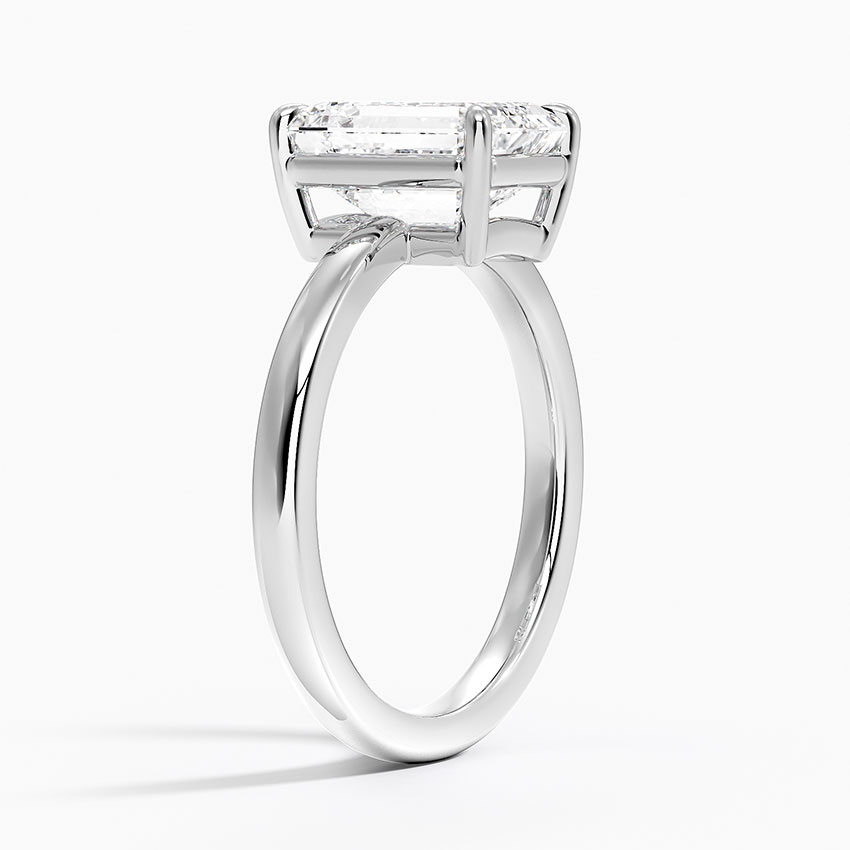 18K White Gold Dara Low-Profile Solitaire Ring