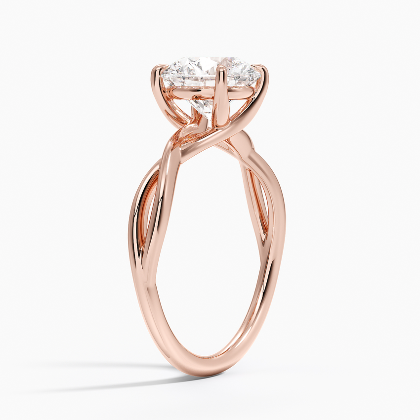 14K Rose Gold Alya Twist Solitaire Ring
