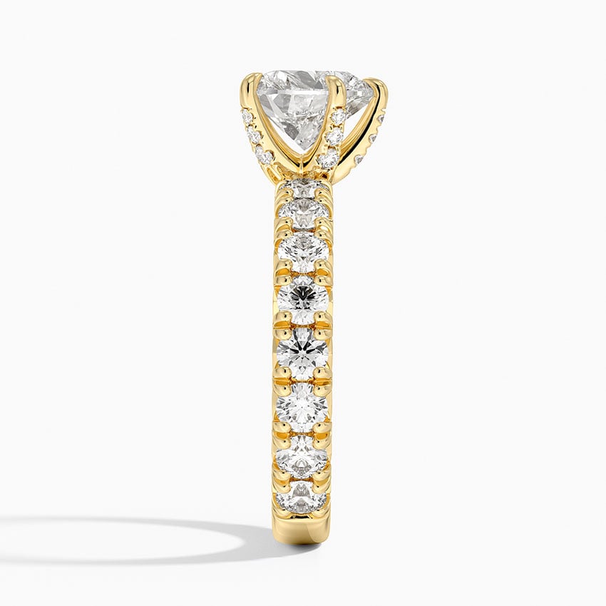 18K Yellow Gold Ellora Three-Quarter Coverage Diamond Ring