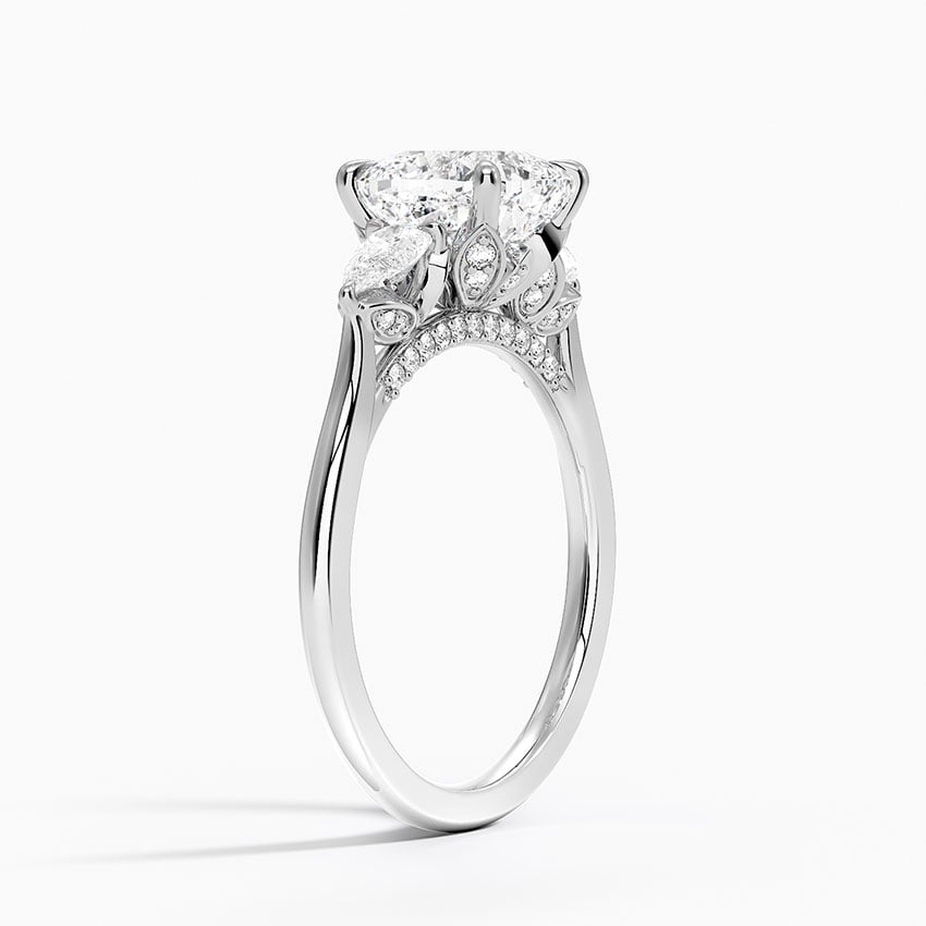 18K White Gold Petal Pear Three Stone Diamond Ring (1/2 ct. tw.)