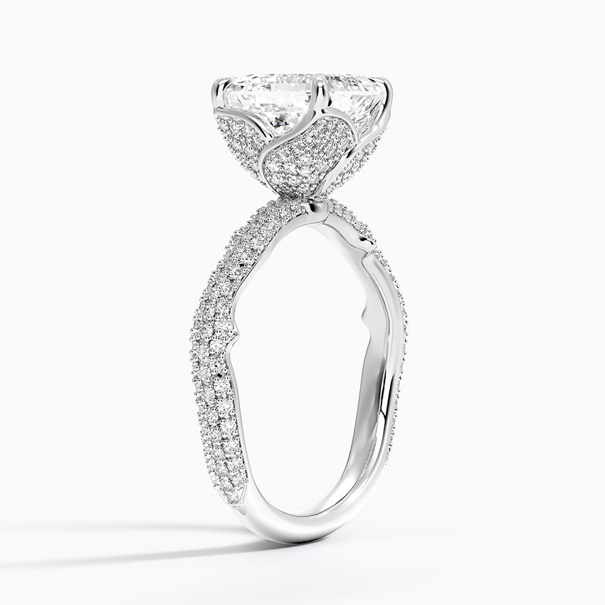 18K White Gold Rose Thorn Diamond Ring