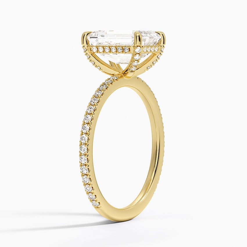 18K Yellow Gold Viviana Three-Quarter Coverage Diamond Ring