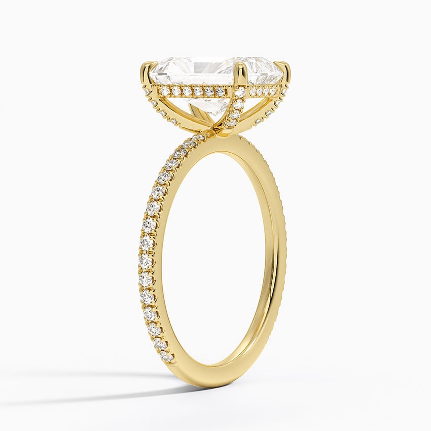 18K Yellow Gold Viviana Three-Quarter Coverage Diamond Ring