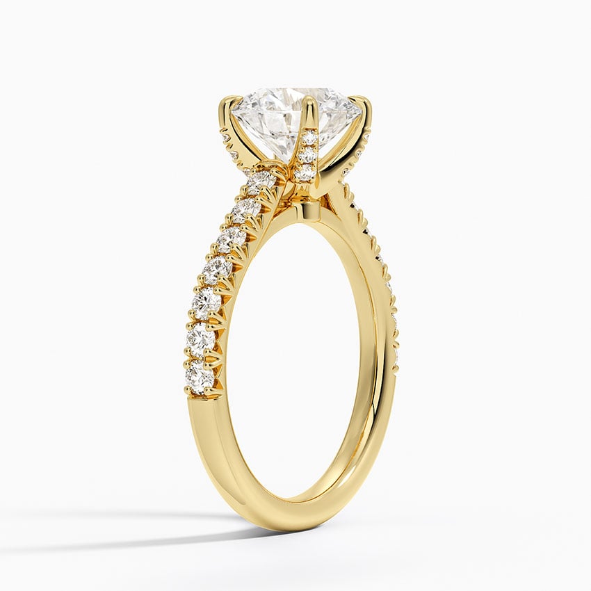 18K Yellow Gold Sienna Half Coverage Hidden Accents Diamond Ring (1/2 ct. tw.)