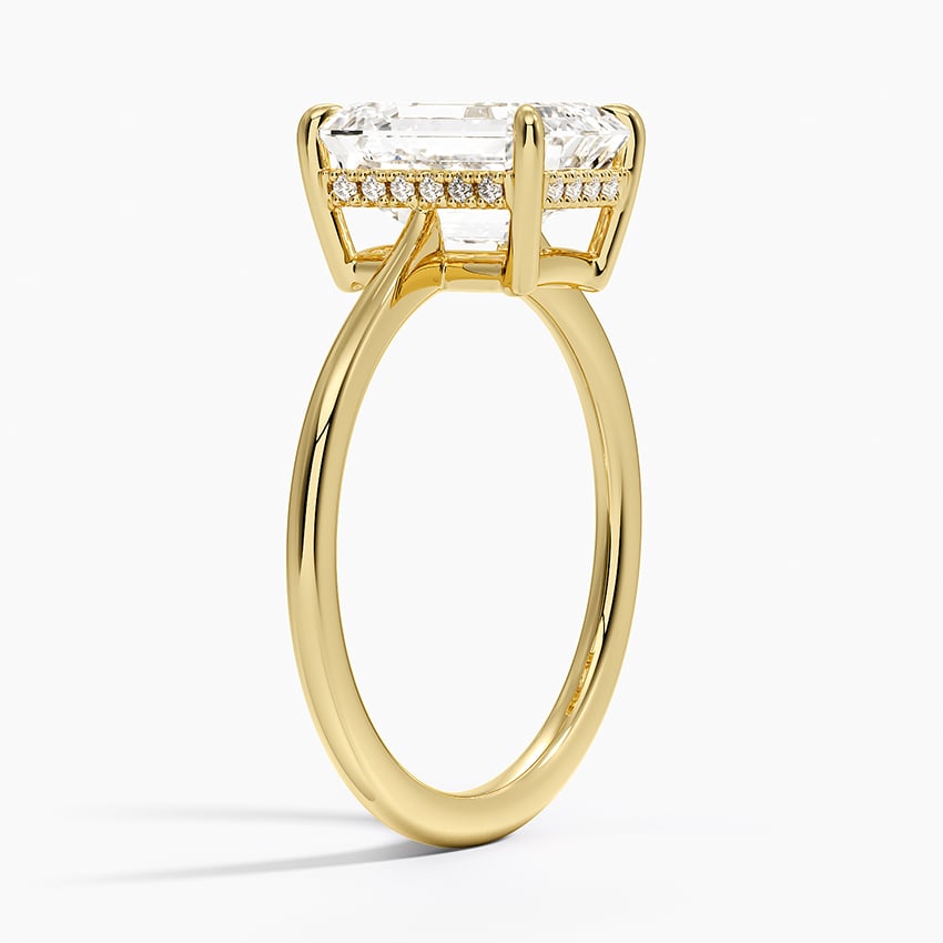 18K Yellow Gold Elle Hidden Halo Diamond Ring