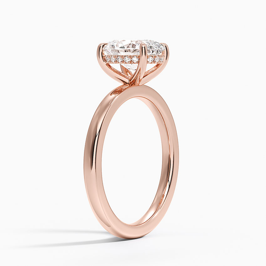 14K Rose Gold Audrey Perfect Fit Hidden Halo 2mm Diamond Ring