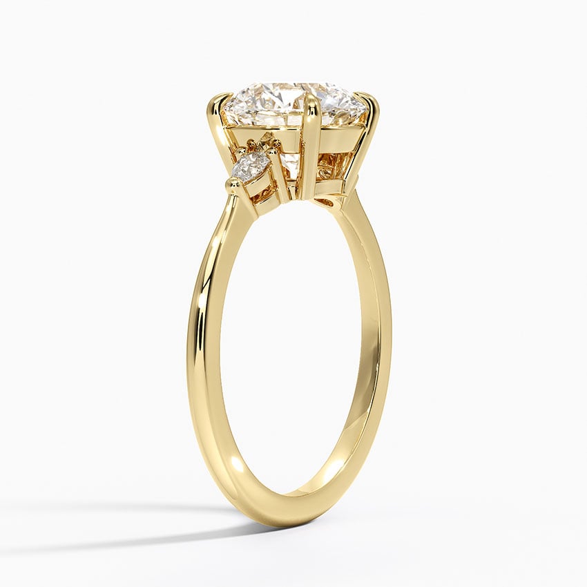 Pear Side Stone Engagement Ring - Aria Three Stone Diamond Ring