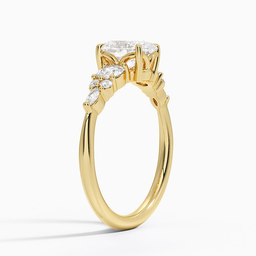 18K Yellow Gold Nadia Three Stone Engagement Ring
