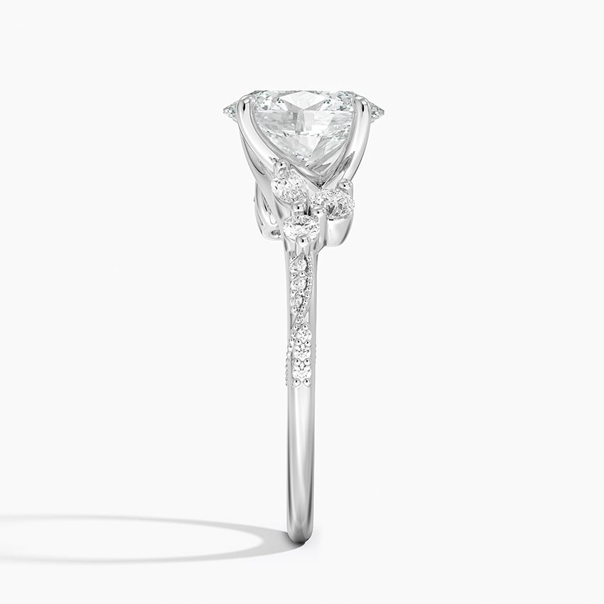Platinum Luxe Camellia Milgrain Diamond Ring