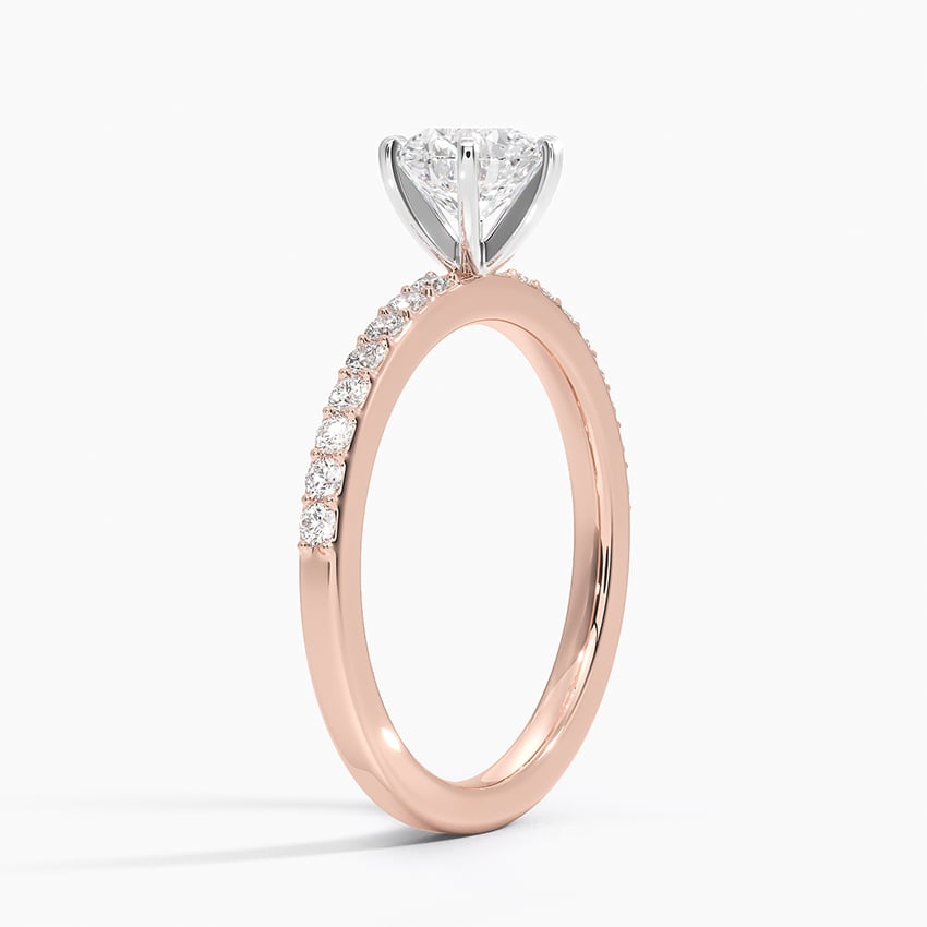 14KR Sapphire Six Prong Petite Shared Prong Diamond Ring (1/5 ct. tw.), large top view